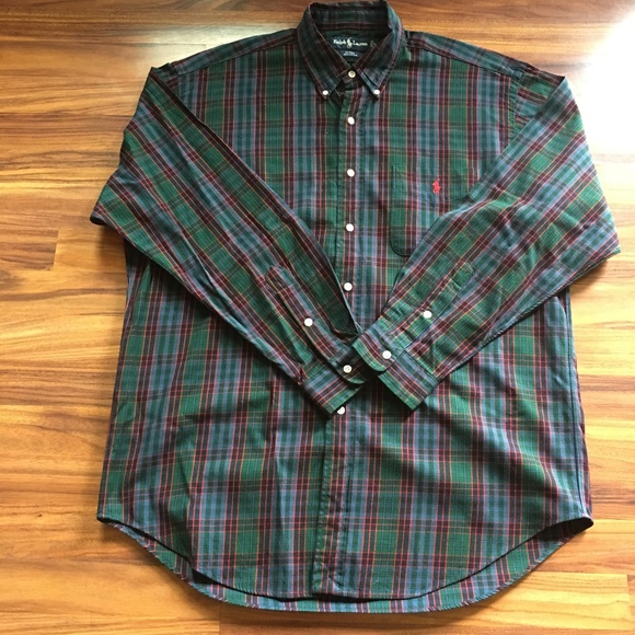 plaid polo button down shirts